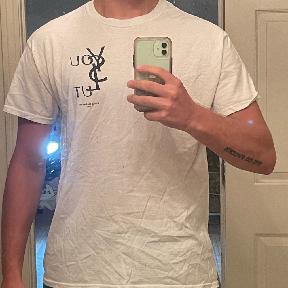 YSL Kirill Was Here white tee (YOU SLUT) [lindafinegold]